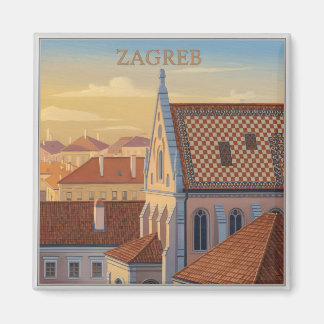 Zagreb - Croatia - Vintage Travel  Magnet