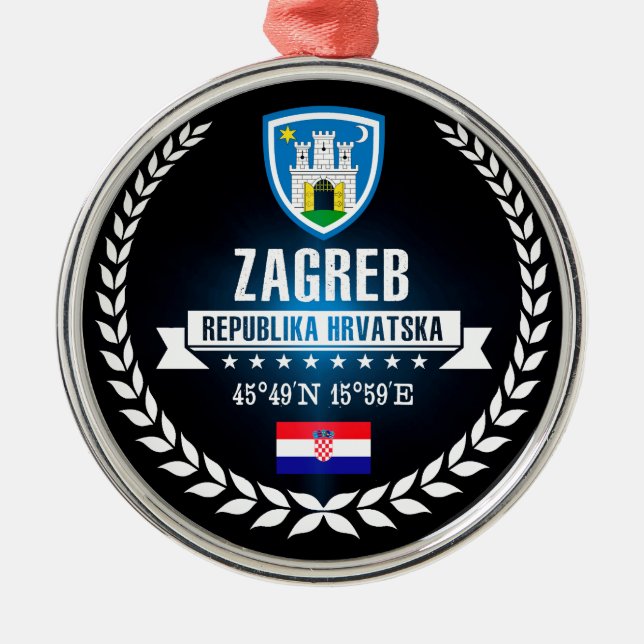 Zagreb Metal Ornament (Front)