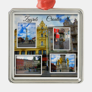 Zagreb Old Town Photo Collage Metal Ornament