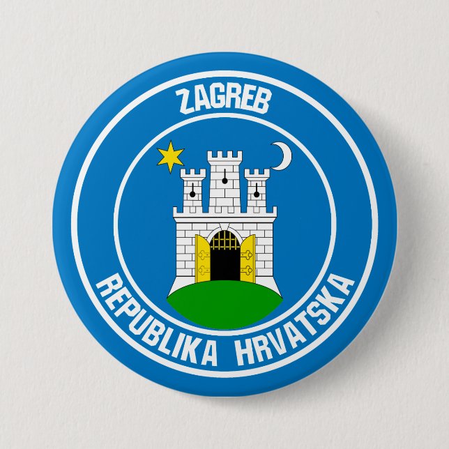 Zagreb Round Emblem 7.5 Cm Round Badge (Front)