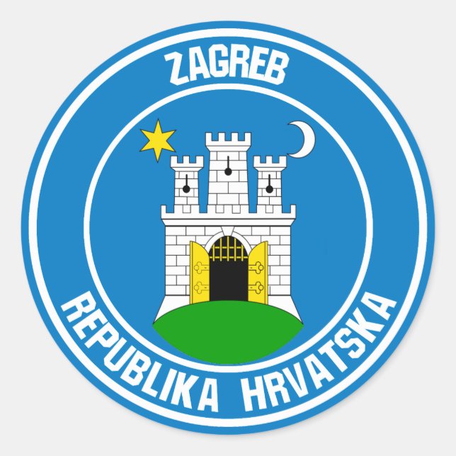 Zagreb Round Emblem Classic Round Sticker (Front)