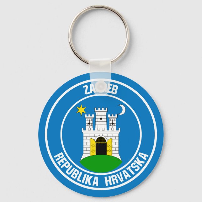 Zagreb Round Emblem Key Ring (Front)