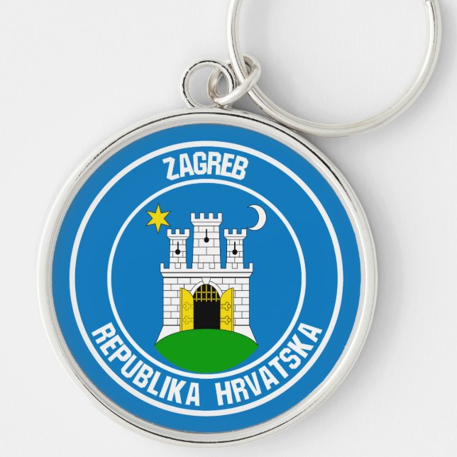 Zagreb Round Emblem Key Ring (Front)