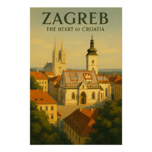 ZAGREB — THE HEART OF CROATIA POSTER