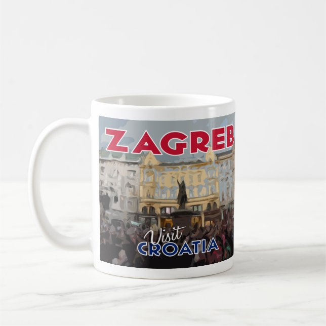 Zagreb, Visit Croatia I Love Coffee Mug (Left)