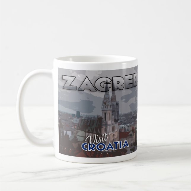 Zagreb, Visit Croatia I Love Coffee Mug (Left)