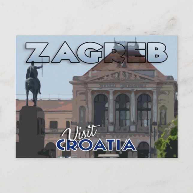 Zagreb, Visit Croatia Postcard (Front)
