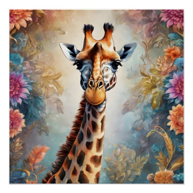 Zahra the Giraffe Art Poster (Front)