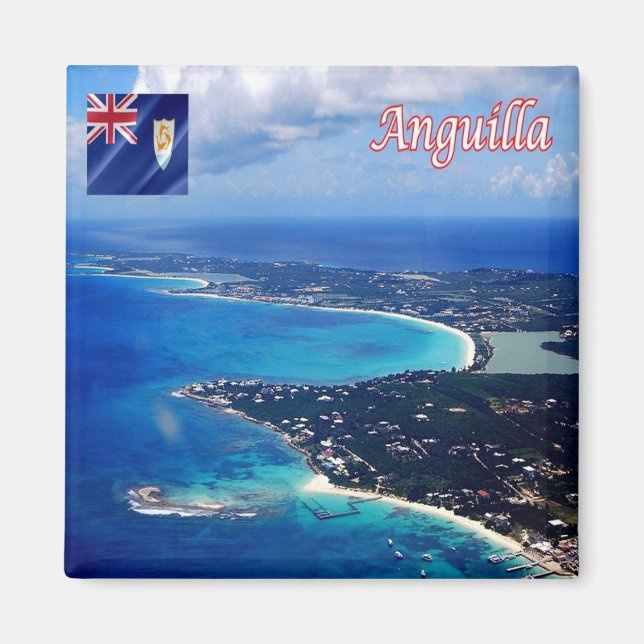 zAI007 ANGUILLA, Aerial View, Fridge Magnet (Front)