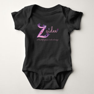 Zaidee girls Z name meaning custom baby apparel Bodysuit