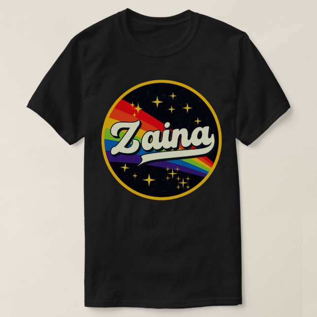Zaina Rainbow In Space Vintage Style T-Shirt (Design Front)