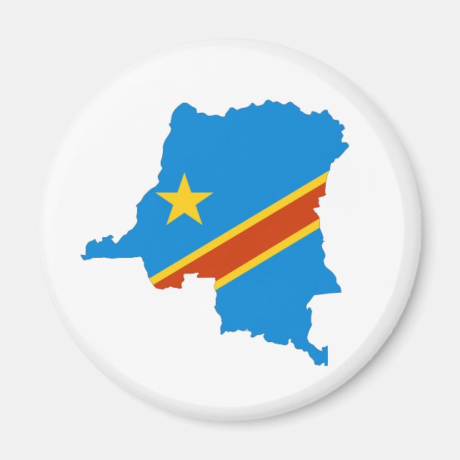 zaire congo country flag map magnet (Front)