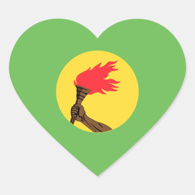 Zaire Flag Heart Sticker (Front)