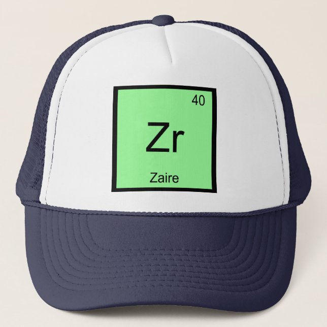 Zaire Name Chemistry Element Periodic Table Trucker Hat (Front)