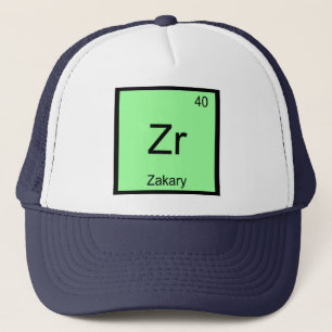 Zakary Name Chemistry Element Periodic Table Trucker Hat