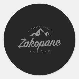 Zakopane Mountain Vacation Skiing Poland Classic Round Sticker