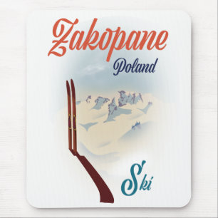 Zakopane Poland ski poster Mouse Pad