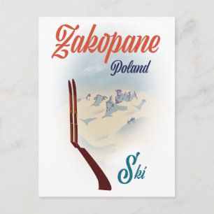 Zakopane Poland ski poster Postcard