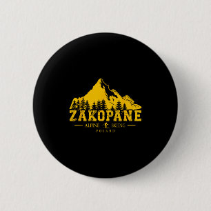 Zakopane Poland Ski Resort Alpine Skiing Poliatra 6 Cm Round Badge