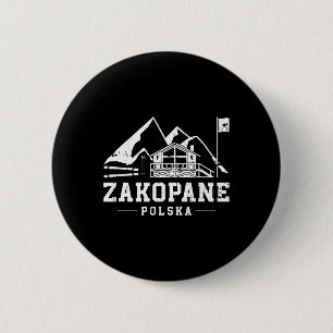 Zakopane Polska Winter Sports Skiing Snowboarding  6 Cm Round Badge