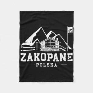 Zakopane Polska Winter Sports Skiing Snowboarding Fleece Blanket