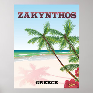 Zakynthos Greece travel poster
