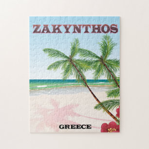 Zakynthos Greece travel poster Jigsaw Puzzle