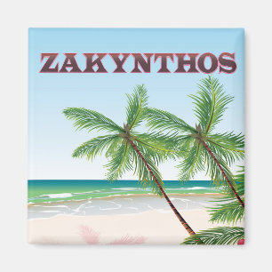 Zakynthos Greece travel poster Magnet