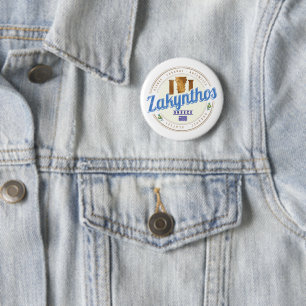 Zakynthos Island Greece Vacation Vintage Souvenir 6 Cm Round Badge