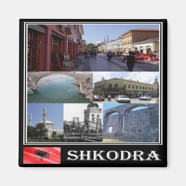 zAL007 SHKODËR Mosaic Albania, Fridge  Magnet (Front)