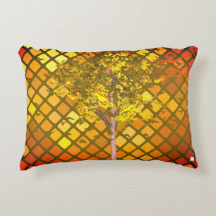 ZALMAXI HOME orange yellow abstract tree Decorative Cushion