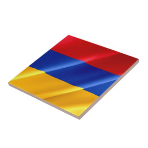 zAM002 Armenian waving FLAG Armenia, Ceramic Tile