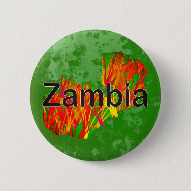 Zambia 6 Cm Round Badge (Front)