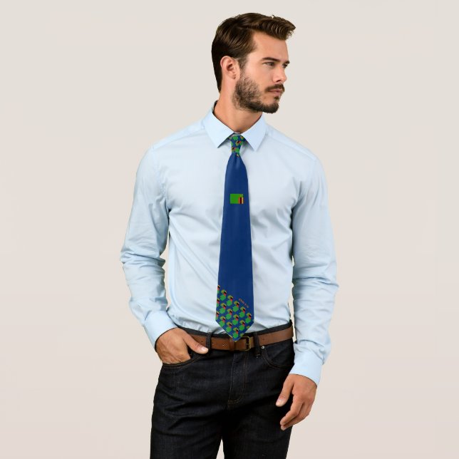 ZAMBIA Christian Scripture John 3:16 BLUE Tie (In Situ)