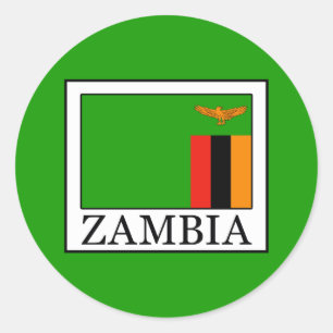 Zambia Classic Round Sticker