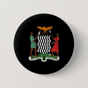 Zambia Coat of Arms 6 Cm Round Badge