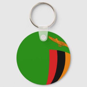 Zambia Fisheye Flag Keychain
