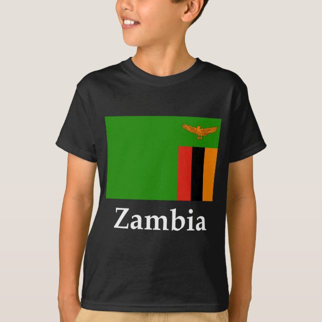 Zambia Flag And Name T-Shirt (Front)