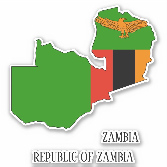Zambia Flag Charming Patriotic Map (Front)