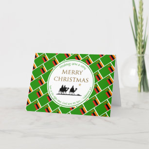 ZAMBIA FLAG Christmas ZAMBIAN Three Wise Men Holiday Card