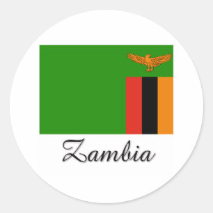 Zambia Flag Design Classic Round Sticker