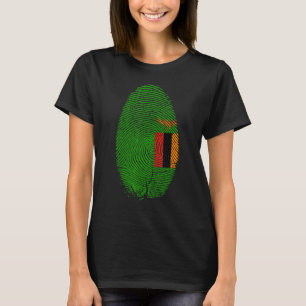 Zambia Flag Fingerprint It is in my DNA for Zambi T-Shirt