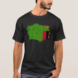 Zambia Flag Grunge Country Flag Zambia T-Shirt