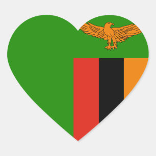 Zambia Flag Heart Sticker