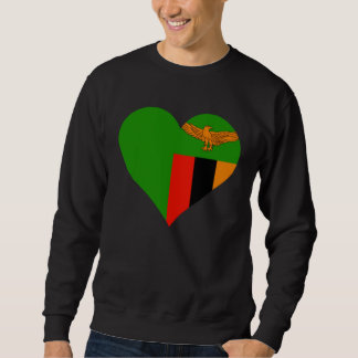 Zambia Flag Heart Zambia  Love Zambia Sweatshirt
