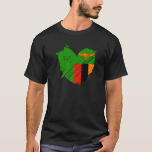 Zambia Flag I love Zambia It is in my DNA for Zam T-Shirt