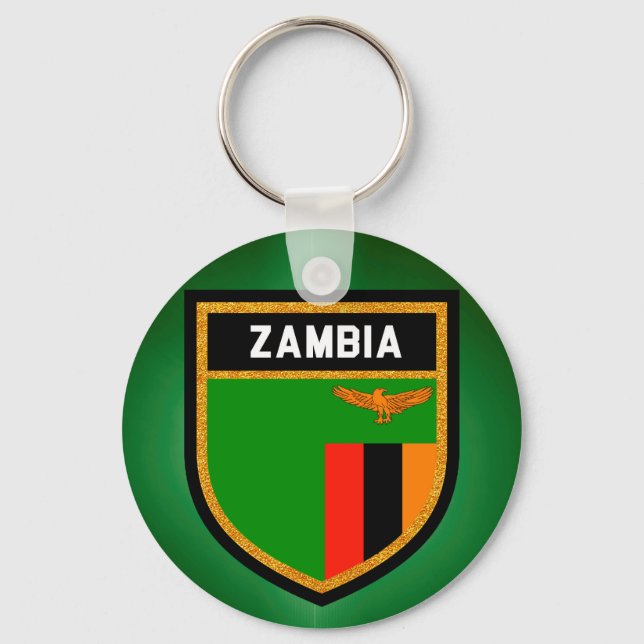 Zambia Flag Key Ring (Front)