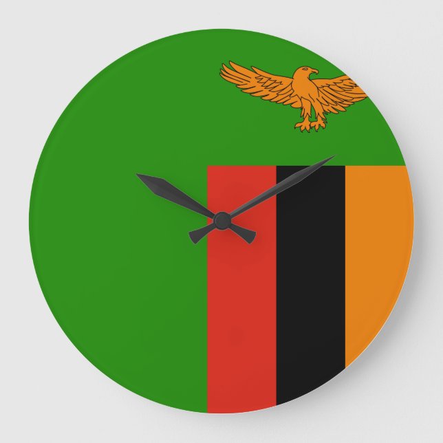 Zambia Flag Large Clock (Front)