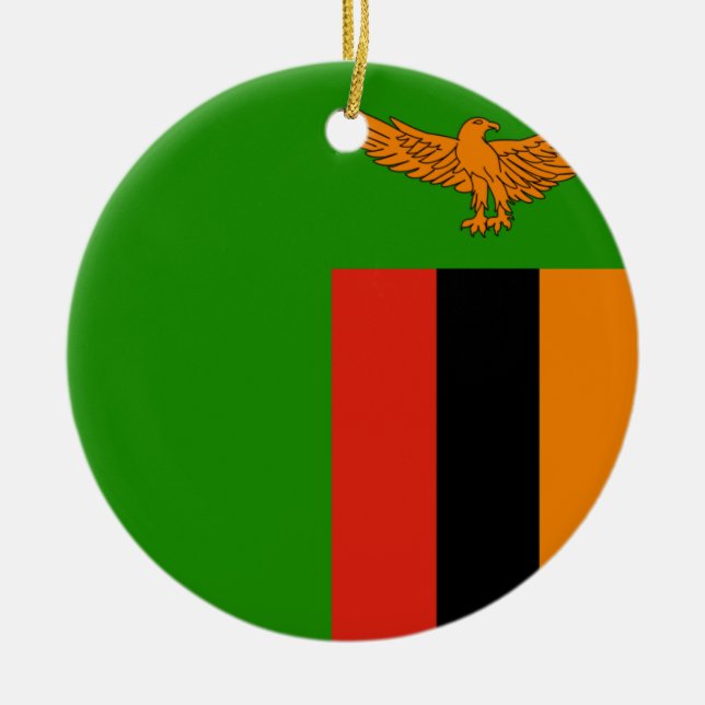 Zambia Flag Ornament (Front)