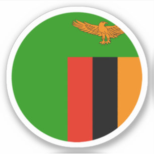Zambia Flag Round Sticker